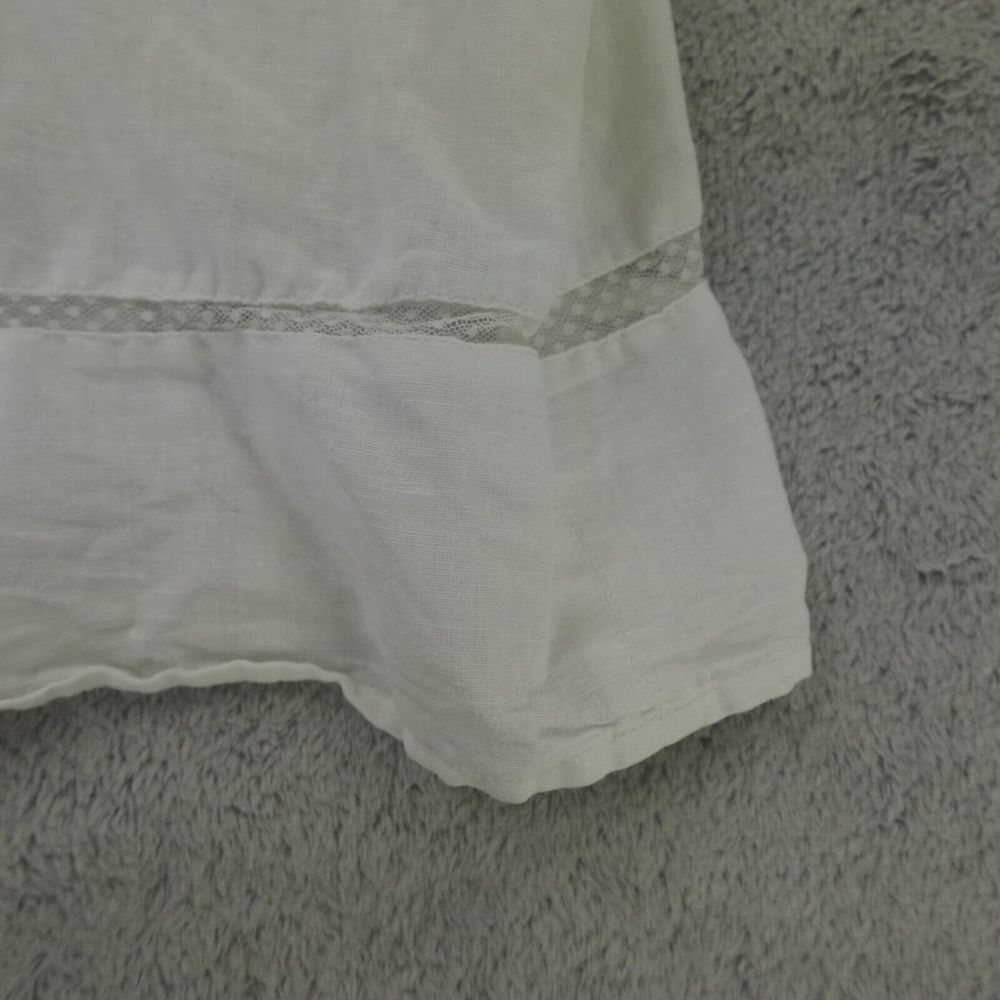 Sezane Blouse White Lace Trim Linen‎ Frances Cottagecore - Picture 13 of 16